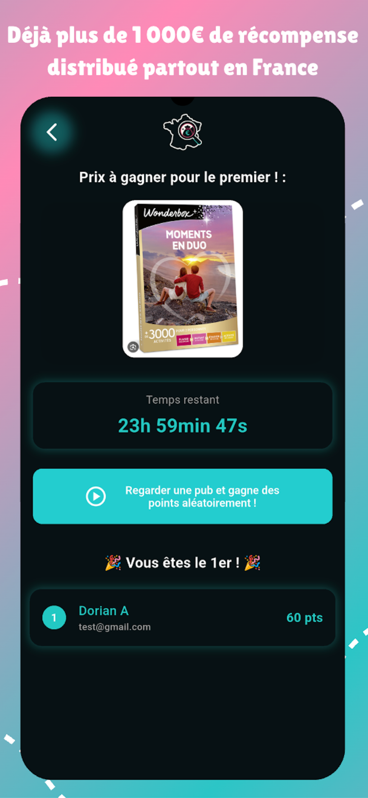 Application mobile Cache Cash iOS Android - capture d'écran 2