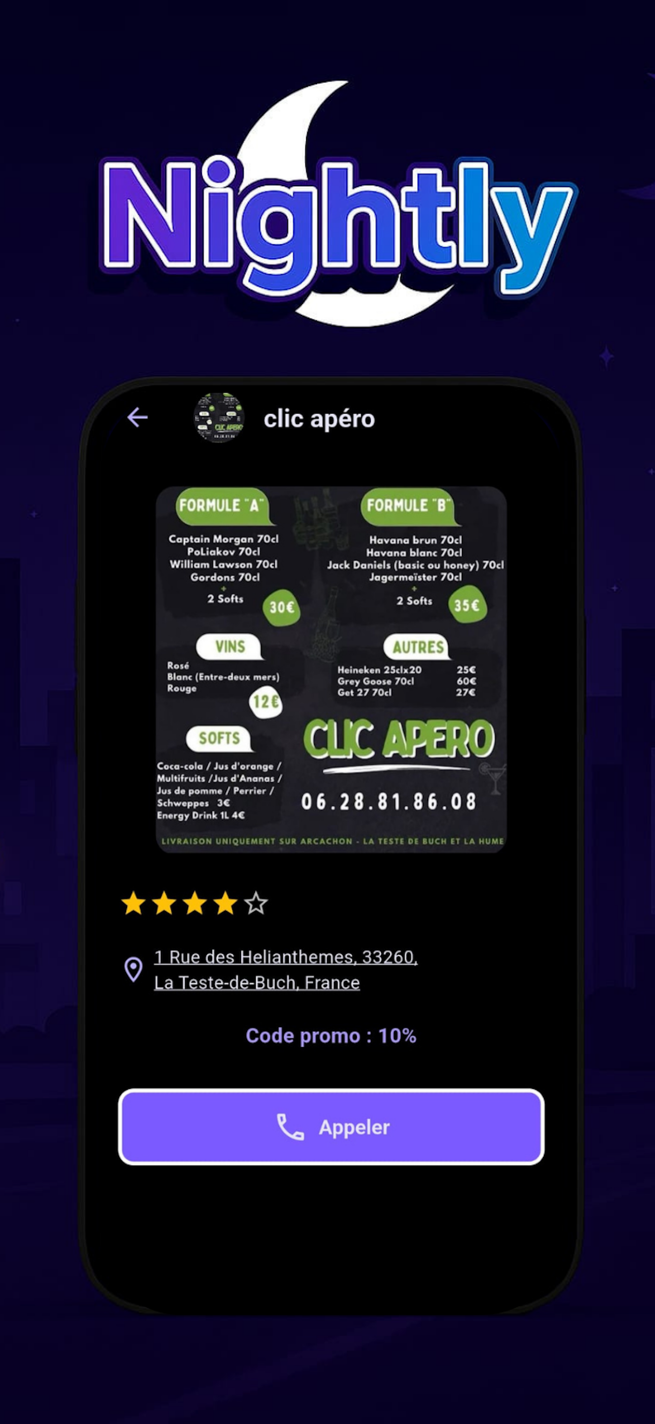 Application mobile Nightly iOS Android - capture d'écran 2