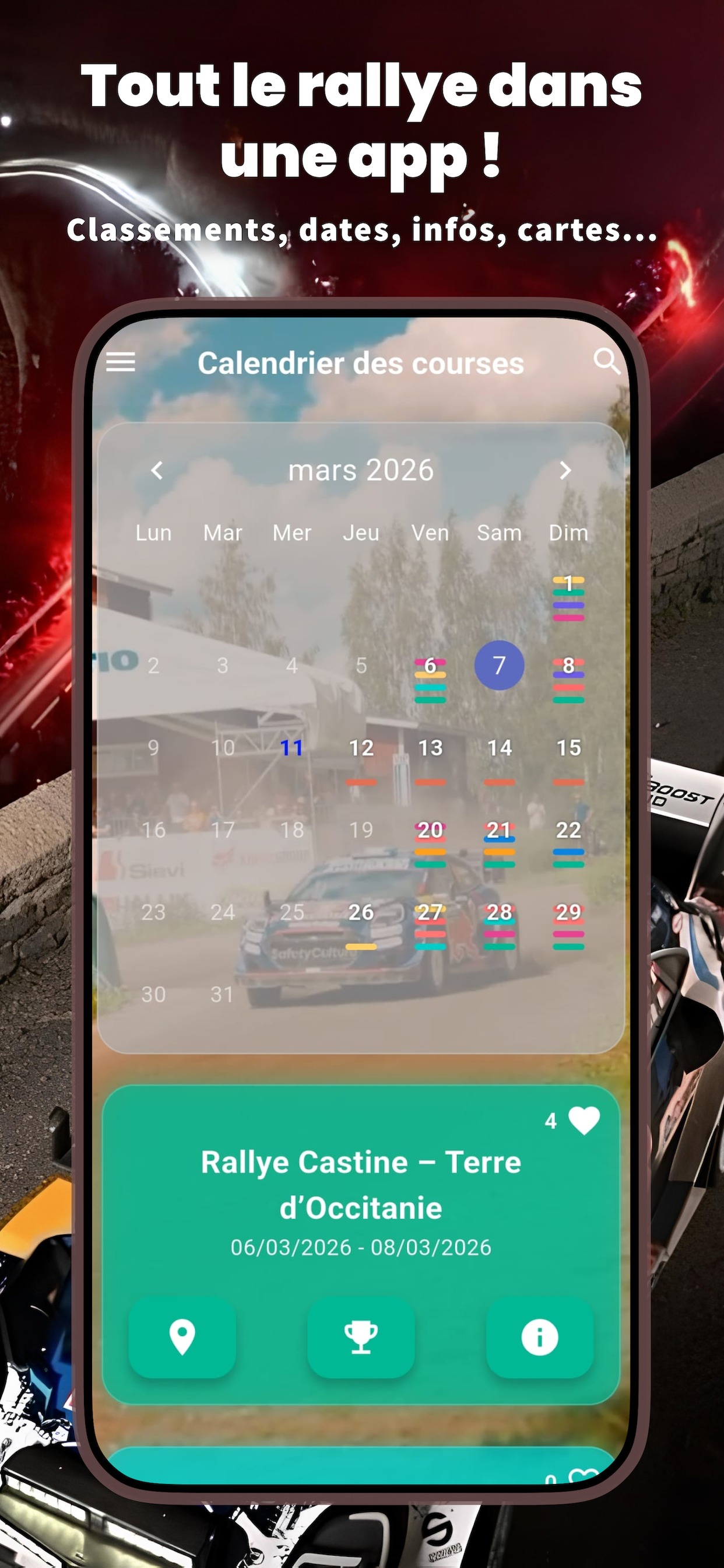 Application mobile Rallye Sphere iOS Android - capture d'écran 1