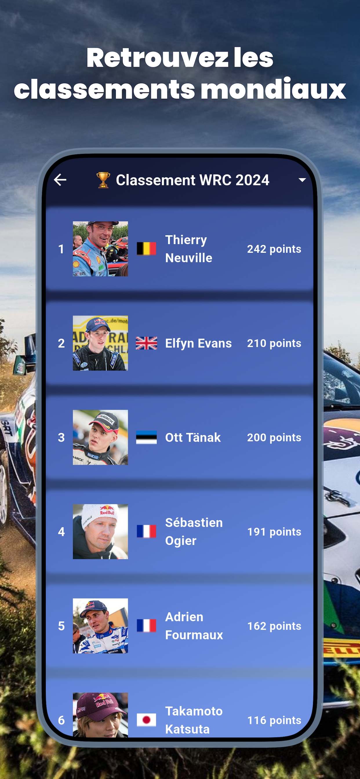 Application mobile Rallye Sphere iOS Android - capture d'écran 2